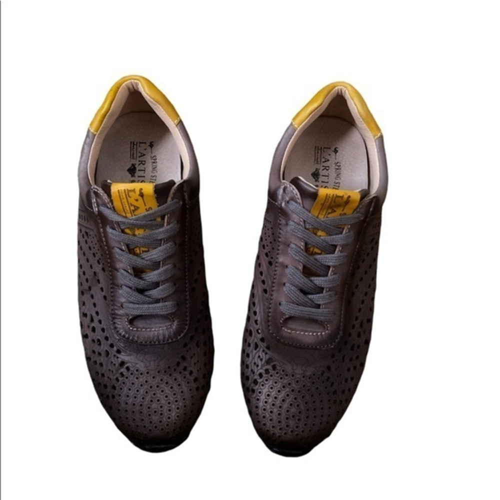 L’ Artiste Women’s Joelle Grey Lace Up Shoe Size 38 US Size 8